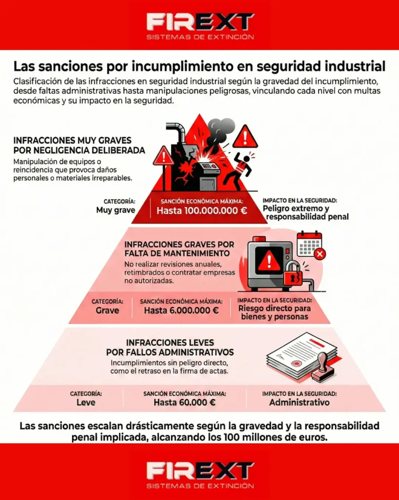 Sanciones por incumplimiento de seguridad industrial